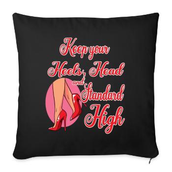 Keep Your Heels, Head and Standard High - Housse de coussin décorative 45 x 45 cm - noir - Devant
