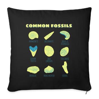 Fossils Collection Gift Chasseurs de fossiles - Housse de coussin décorative 45 x 45 cm - noir - Devant