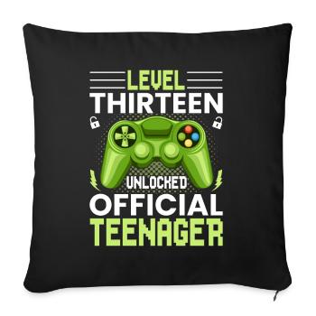 13th Birthday Boy Teen Birthday Gamer - Sofa pillowcase 17,3'' x 17,3'' (45 x 45 cm) - black - Front