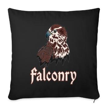 Falknerei Beizjagd Greifvogel Grei Falke - Sofakissenbezug 45 x 45 cm - Schwarz - Vorne
