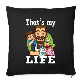 That's My Life - Sofa pillowcase 17,3'' x 17,3'' (45 x 45 cm) - black - Front