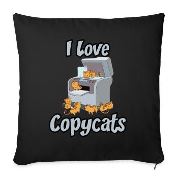 Copier copie de chat copie copie chat Copycats - Housse de coussin décorative 45 x 45 cm - noir - Devant