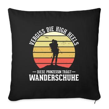 Forget the High Heels Princess Hiking Shoes - Sofa pillowcase 17,3'' x 17,3'' (45 x 45 cm) - black - Front