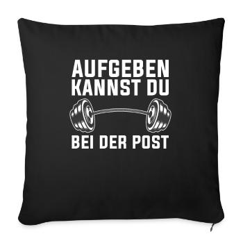 Gewichtheben Gewichtheber Langhantel - Sofakissenbezug 45 x 45 cm - Schwarz - Vorne