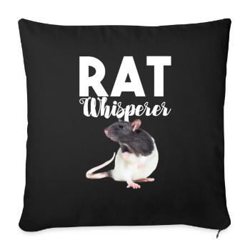Rat Funny - Rat Whisperer - Sofa pillowcase 17,3'' x 17,3'' (45 x 45 cm) - black - Front