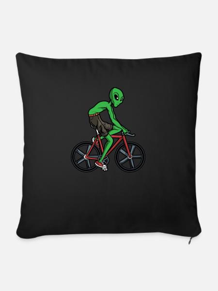 Alien Außerirdischer - Sofakissenbezug 45 x 45 cm - Schwarz