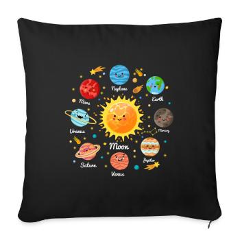Solar System Space Planets for a sience lover - Housse de coussin décorative 45 x 45 cm - noir - Devant