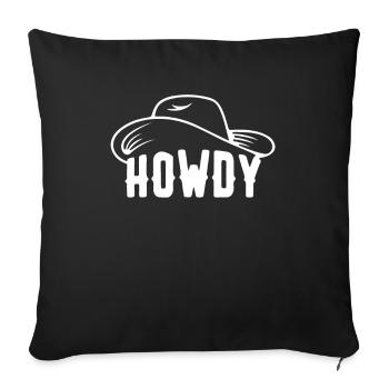 Howdy Cowboy Western Country Horse Rodeo - Sofa pillowcase 17,3'' x 17,3'' (45 x 45 cm) - black - Front