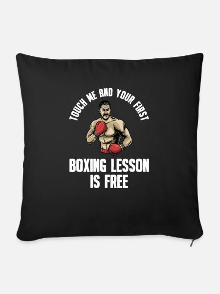 Boxen Boxkampf Boxer - Sofakissenbezug 45 x 45 cm - Schwarz