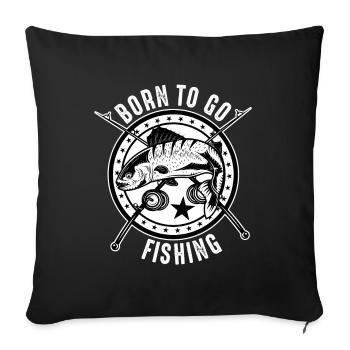 Born to go Fishing - Housse de coussin décorative 45 x 45 cm - noir - Devant