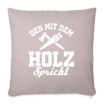 Qui parle avec le bois | Schreiner & Artisans - Housse de coussin décorative 45 x 45 cm - taupe clair - Devant