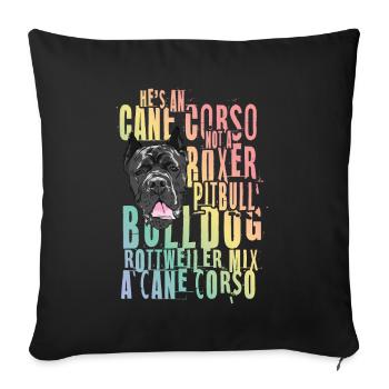 Cane Corso pour cane Corso propriétaire Cane - Housse de coussin décorative 45 x 45 cm - noir - Devant