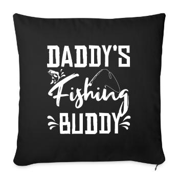 Daddy’s fishing buddy fils fille enfant - Housse de coussin décorative 45 x 45 cm - noir - Devant