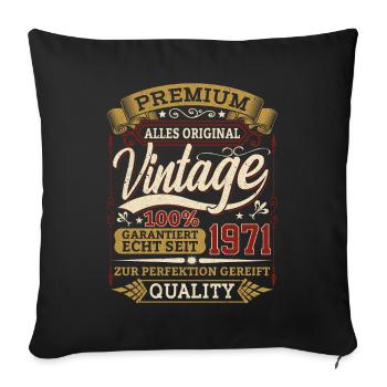 50 Years Birthday Shirt for 1971 Born - Sofa pillowcase 17,3'' x 17,3'' (45 x 45 cm) - black - Front