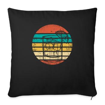 Retro Cocktail - Housse de coussin décorative 45 x 45 cm - noir - Devant