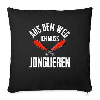 Jonglieren Jongleur - Sofakissenbezug 45 x 45 cm - Schwarz - Vorne