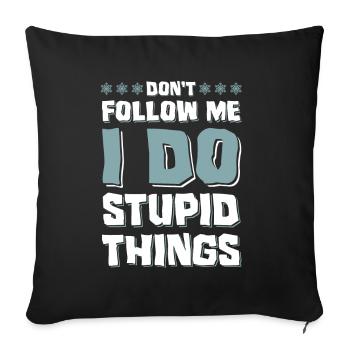 dont follow me ski - Housse de coussin décorative 45 x 45 cm - noir - Devant