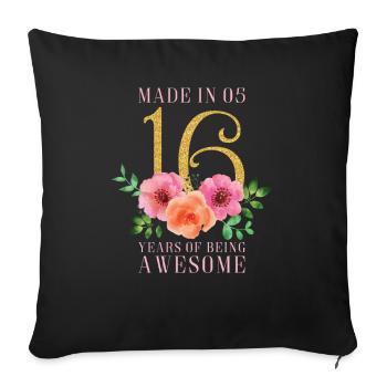 Sweet 16th Birthday - Sofa pillowcase 17,3'' x 17,3'' (45 x 45 cm) - black - Front