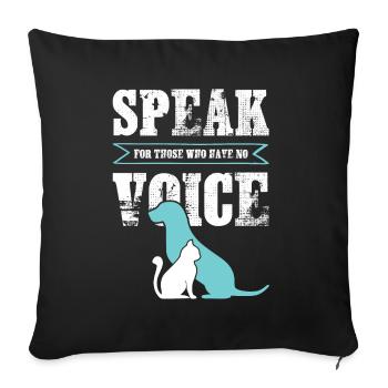 chien chat protection des animaux - Housse de coussin décorative 45 x 45 cm - noir - Devant