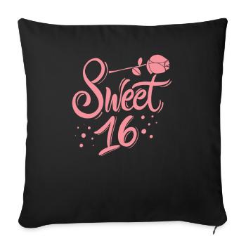 Sweet 16th Birthday - Sofa pillowcase 17,3'' x 17,3'' (45 x 45 cm) - black - Front