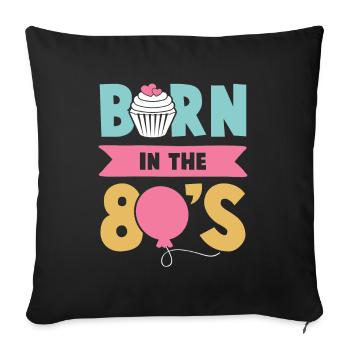 80 années 80 - Housse de coussin décorative 45 x 45 cm - noir - Devant