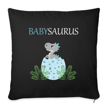 Babysaurus Bub T-Rex éclos Œuf de dinosaure - Housse de coussin décorative 45 x 45 cm - noir - Devant