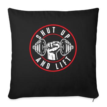 dumbbell gym fit - Sofa pillowcase 17,3'' x 17,3'' (45 x 45 cm) - black - Front