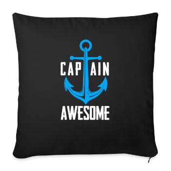 Sailing Sailor Anchor Captain Awesome - Sofa pillowcase 17,3'' x 17,3'' (45 x 45 cm) - black - Front