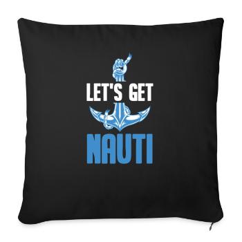 Voilier voilier capitaine naviguer - Housse de coussin décorative 45 x 45 cm - noir - Devant