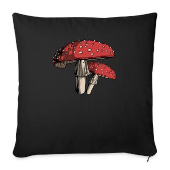 Champignons Cueilleurs de champignons Essineur de champignons Cueilleurs - Housse de coussin décorative 45 x 45 cm - noir - Devant