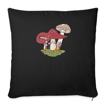 Champignons Cueilleurs de champignons Essineur de champignons Cueilleurs - Housse de coussin décorative 45 x 45 cm - noir - Devant