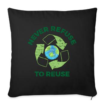 Recyclage Environnement Protection de la nature Terre - Housse de coussin décorative 45 x 45 cm - noir - Devant
