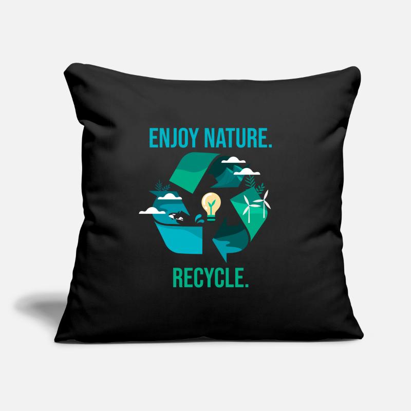 Recycling Environment Nature Conservation Sofa pillowcase 17,3'' x 17,3'' (45 x 45 cm)