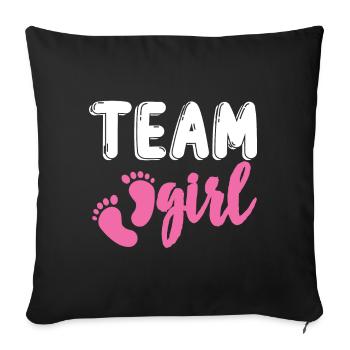 Team Girl Gender Reveal Design for growing parents - Sofa pillowcase 17,3'' x 17,3'' (45 x 45 cm) - black - Front