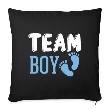 Team boy Gender Reveal design for growing parents - Housse de coussin décorative 45 x 45 cm - noir - Devant