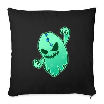 funny space ghost shirt - Housse de coussin décorative 45 x 45 cm - noir - Devant