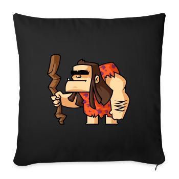 Funny Comic Neandertal - Housse de coussin décorative 45 x 45 cm - noir - Devant