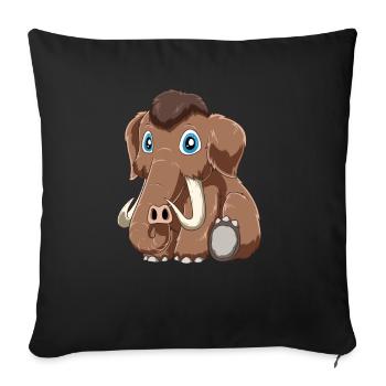 Bébé mammouth pour un archéologue amoureux des mammouths - Housse de coussin décorative 45 x 45 cm - noir - Devant