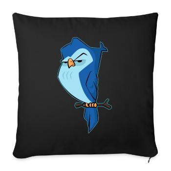 Cute Angry Owl Attitude Design - Bird Lovers - Sofa pillowcase 17,3'' x 17,3'' (45 x 45 cm) - black - Front