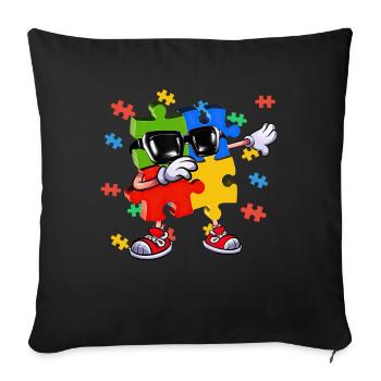 Dabbing Puzzle Piece - Sofakissenbezug 45 x 45 cm - Schwarz - Vorne