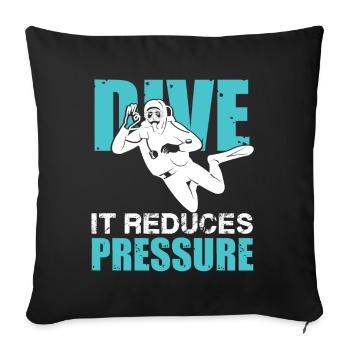 plonger plonger - Housse de coussin décorative 45 x 45 cm - noir - Devant