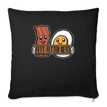 Keto Diet Ketogen Ketose - Sofa pillowcase 17,3'' x 17,3'' (45 x 45 cm) - black - Front