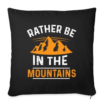 mountains saying - Sofa pillowcase 17,3'' x 17,3'' (45 x 45 cm) - black - Front