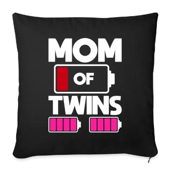 Mom of Twins Funny Mom Life - Sofa pillowcase 17,3'' x 17,3'' (45 x 45 cm) - black - Front