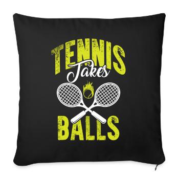 tennis drôle de sort - Housse de coussin décorative 45 x 45 cm - noir - Devant