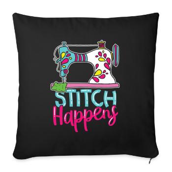 Stitch Happens - Housse de coussin décorative 45 x 45 cm - noir - Devant