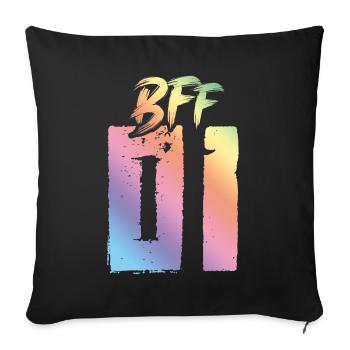 Bff 01 Best Friends - Sofa pillowcase 17,3'' x 17,3'' (45 x 45 cm) - black - Front
