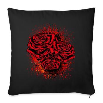 Rose Symbol Illustration Silhouette - Sofa pillowcase 17,3'' x 17,3'' (45 x 45 cm) - black - Front