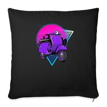 Retro Scooter Mofa Moped Vintage Roller - Sofa pillowcase 17,3'' x 17,3'' (45 x 45 cm) - black - Front