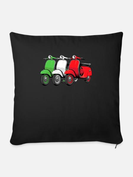 Motorroller Mofa Moped Roller - Sofakissenbezug 45 x 45 cm - Schwarz